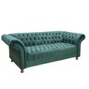 Ver imagem 1 de Sofá Chesterfield Conde D'el 3 Lugares Via Encanto Veludo Verde