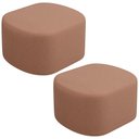 Ver imagem 1 de Kit 2 Puffs Decorativos Orgânico para Living Quarto 70cm Doha W01 Linho Rosê - Lyam Decor