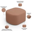Ver imagem 3 de Kit 2 Puffs Decorativos Orgânico para Living Quarto 70cm Doha W01 Linho Rosê - Lyam Decor