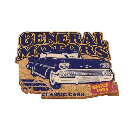 Capacho fibra coco Gm jalopy General Motors 69X45 CM BTC Decor