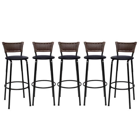 Kit 5 Banquetas para Cozinha Banco Alto Junco Argila Balcão Ilha Bancada Bares Piscina Área Gourmet