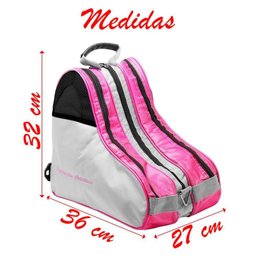 Bolsa para Patins com Alça e 3 Divisórias Reforçada Rosa - 3
