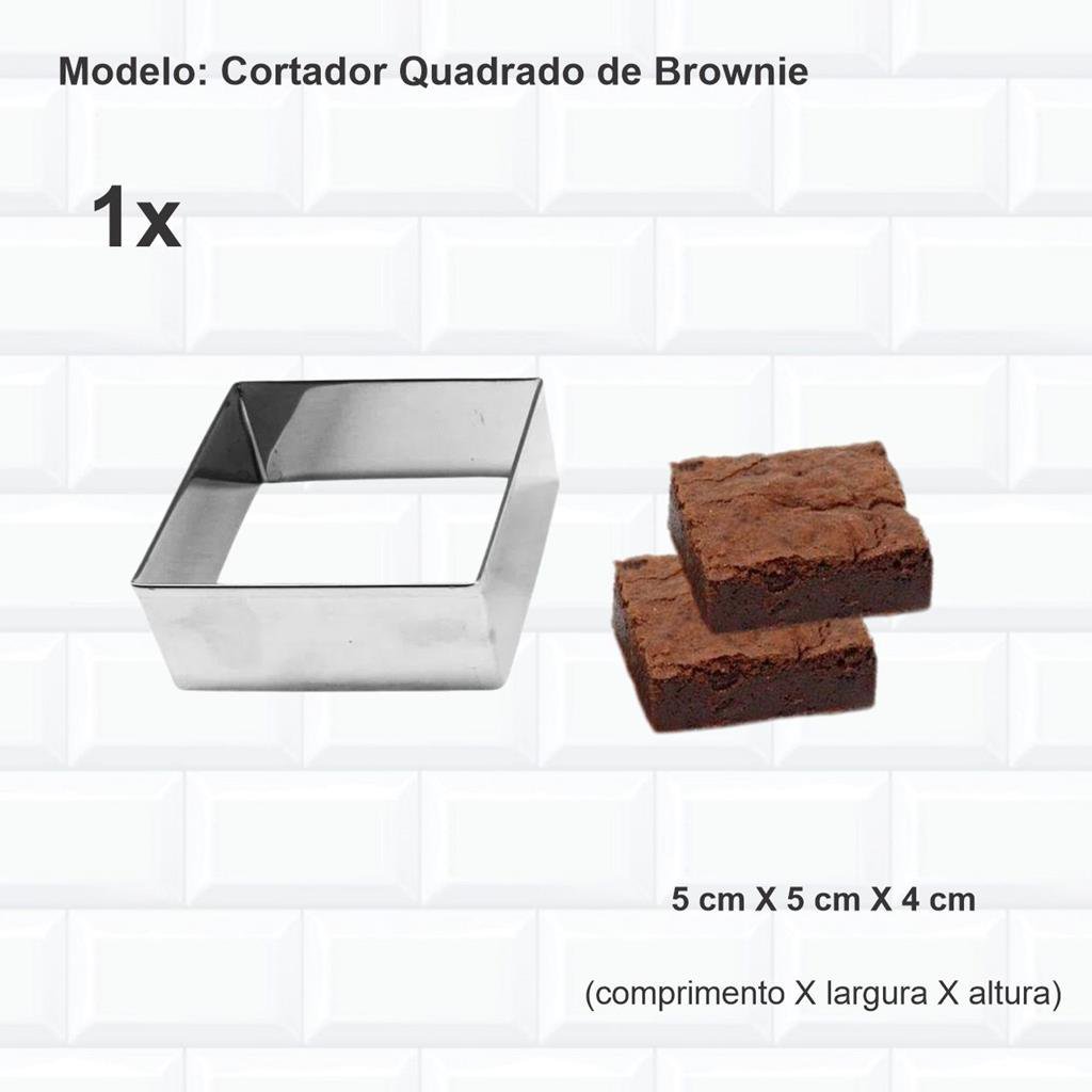 Kit Forma Quadrada 25 Cm Para Brownie + Cortador Quadrado - 3