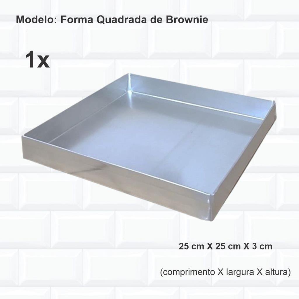 Kit Forma Quadrada 25 Cm Para Brownie + Cortador Quadrado - 2