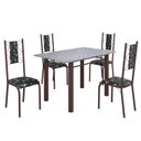 Ver imagem 2 de Conjunto Sala de Jantar Bahia Mesa Tubo 120x75cm Tampo Pedra Granito Ocre com 4 Cadeiras