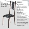 Conjunto Sala de Jantar Bahia Mesa Tubo 120x75cm Tampo Pedra Granito Ocre com 4 Cadeiras - 5