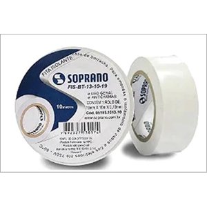 Kit 10 Fitas Isolante Colorida 19mm X 10m Branca Soprano