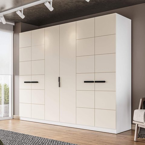 Guarda Roupa Casal 242,1cm com 6 Portas e 4 Gavetas 240843 Lisboa Politorno Móveis
