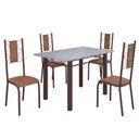 Ver imagem 2 de Conjunto Sala de Jantar Bahia Mesa Tubo 120x75cm Tampo Pedra Granito Ocre com 4 Cadeiras