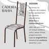 Conjunto Sala de Jantar Bahia Mesa Tubo 120x75cm Tampo Pedra Granito Ocre com 4 Cadeiras - 5