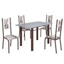 Ver imagem 2 de Conjunto Sala de Jantar Bahia Mesa Tubo 120x75cm Tampo Pedra Granito Ocre com 4 Cadeiras