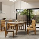 Ver imagem 2 de Mesa de Jantar 6 Lugares Royal com Vidro Cinamomo/off White - Panorama Móveis