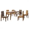 Mesa de Jantar 6 Lugares Royal com Vidro Cinamomo/off White - Panorama Móveis - 3