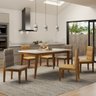 Mesa de Jantar 6 Lugares Royal com Vidro Cinamomo/off White - Panorama Móveis - 1
