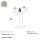 Ver imagem 2 de Mesa de Canto Auxiliar Carvalho Rosé Retangular MDF 60cm Dalla Costa