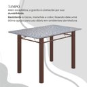 Ver imagem 4 de Conjunto Sala de Jantar Bahia Mesa Tubo 120x75cm Tampo Pedra Granito Ocre com 4 Cadeiras