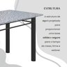 Conjunto Sala de Jantar Bahia Mesa Tubo 120x75cm Tampo Pedra Granito Ocre com 4 Cadeiras - 9