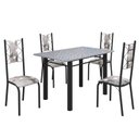 Ver imagem 2 de Conjunto Sala de Jantar Bahia Mesa Tubo 120x75cm Tampo Pedra Granito Ocre com 4 Cadeiras