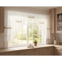 Ver imagem 1 de Cortina Bando Renda Cascata Siena Cozinha Estampa 3,15x0,95:Bule Dourado