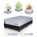 Ver imagem 4 de Conjunto Box Preto Luanda Branco Espuma D28 Solteiro 96x203x62 - King House
