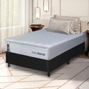 Ver imagem 1 de Conjunto Box Preto Luanda Branco Espuma D28 Solteiro 96x203x62 - King House