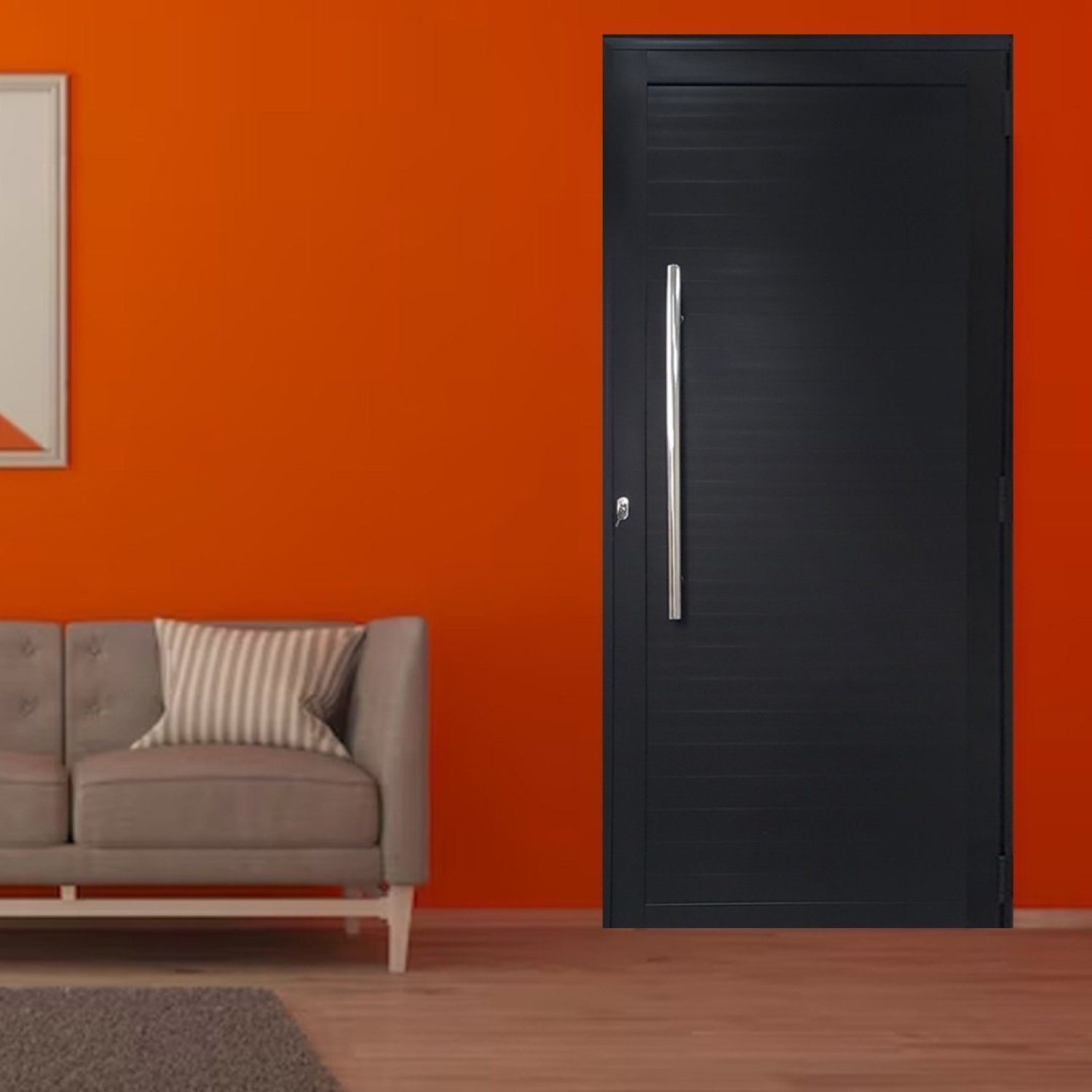 Porta Lambril de Alumínio 210 X 80cm com Puxador Linha 30 Abertura