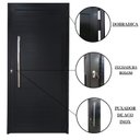 Ver imagem 4 de Porta Lambril de Alumínio 210 x 80cm com Puxador Linha 30 Abertura Esquerda Preto Esquadrias Bergamo