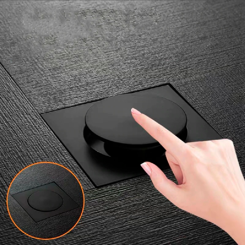 Kit C/3 Ralo e Porta Grelha Inox Piso Click 15x15 Cm Preto - 7