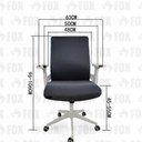Ver imagem 6 de Cadeira de Escritório Presidente Fox Office Giratória Tela Mesh Cinza F1251
