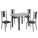 Ver imagem 2 de Conjunto Sala de Jantar Bahia Mesa Tubo 120x75cm Tampo Pedra Granito Ocre com 4 Cadeiras