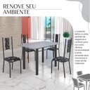 Ver imagem 7 de Conjunto Sala de Jantar Bahia Mesa Tubo 120x75cm Tampo Pedra Granito Ocre com 4 Cadeiras