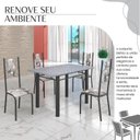 Ver imagem 6 de Conjunto Sala de Jantar Bahia Mesa Tubo 120x75cm Tampo Pedra Granito Ocre com 4 Cadeiras