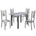 Ver imagem 2 de Conjunto Sala de Jantar Bahia Mesa Tubo 120x75cm Tampo Pedra Granito Ocre com 4 Cadeiras