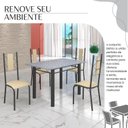 Ver imagem 6 de Conjunto Sala de Jantar Bahia Mesa Tubo 120x75cm Tampo Pedra Granito Ocre com 4 Cadeiras