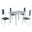 Ver imagem 2 de Conjunto Sala de Jantar Bahia Mesa Tubo 120x75cm Tampo Pedra Granito Ocre com 4 Cadeiras