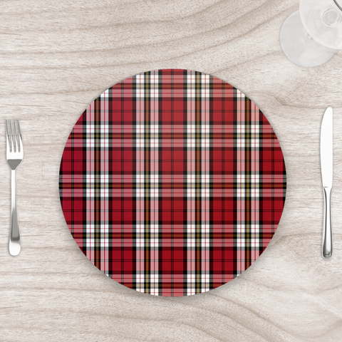 Capa para Sousplat 35cm Natal Xadrez Vermelho/preto/branco - sem Base - Kit com 4