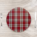 Ver imagem 1 de Capa para Sousplat 35cm Natal Xadrez Vermelho/preto/branco - sem Base - Kit com 4