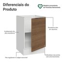 Ver imagem 3 de Balcão de Cozinha 50cm 1 Porta (sem Tampo) Branco/rustic Stella Madesa