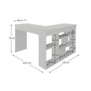 Ver imagem 3 de Escrivaninha Mesa Escritório em L Montecello 8 Nichos 115,5cm Yescasa Branco E Branco
