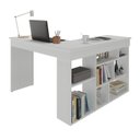 Ver imagem 2 de Escrivaninha Mesa Escritório em L Montecello 8 Nichos 115,5cm Yescasa Branco E Branco