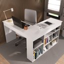 Ver imagem 6 de Escrivaninha Mesa Escritório 115,5x120cm em L 8 Nichos Montecello Yescasa