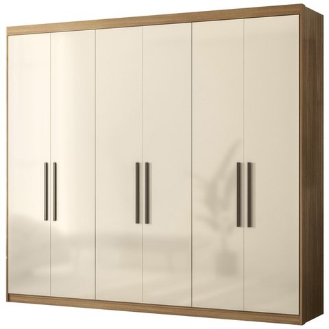 Guarda Roupa Casal Mdf 06 Portas 62080 Amendola Off White Demobile