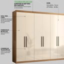 Ver imagem 4 de Guarda Roupa Casal Mdf 06 Portas 62080 Amendola Off White Demobile