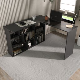 Mesa de Escritório 115,5x120cm em L 8 Nichos Montecello Yescasa - 1