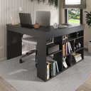 Ver imagem 5 de Escrivaninha Mesa Escritório em L Montecello 8 Nichos 115,5cm Yescasa Grafite E Grafite