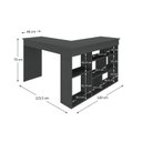 Ver imagem 3 de Escrivaninha Mesa Escritório em L Montecello 8 Nichos 115,5cm Yescasa Grafite E Grafite