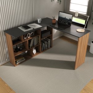 Mesa de Escritório 115,5x120cm em L 8 Nichos Montecello Yescasa
