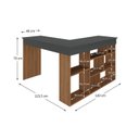 Ver imagem 3 de Escrivaninha Mesa Escritório em L Montecello 8 Nichos 115,5cm Yescasa Nogal E Grafite