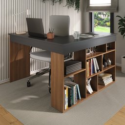 Mesa de Escritório 115,5x120cm em L 8 Nichos Montecello Yescasa - 6