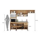 Ver imagem 4 de Cozinha Completa Modulada 9 Portas 1 Gaveta Mb 9001 Torino Marrom/Mel
